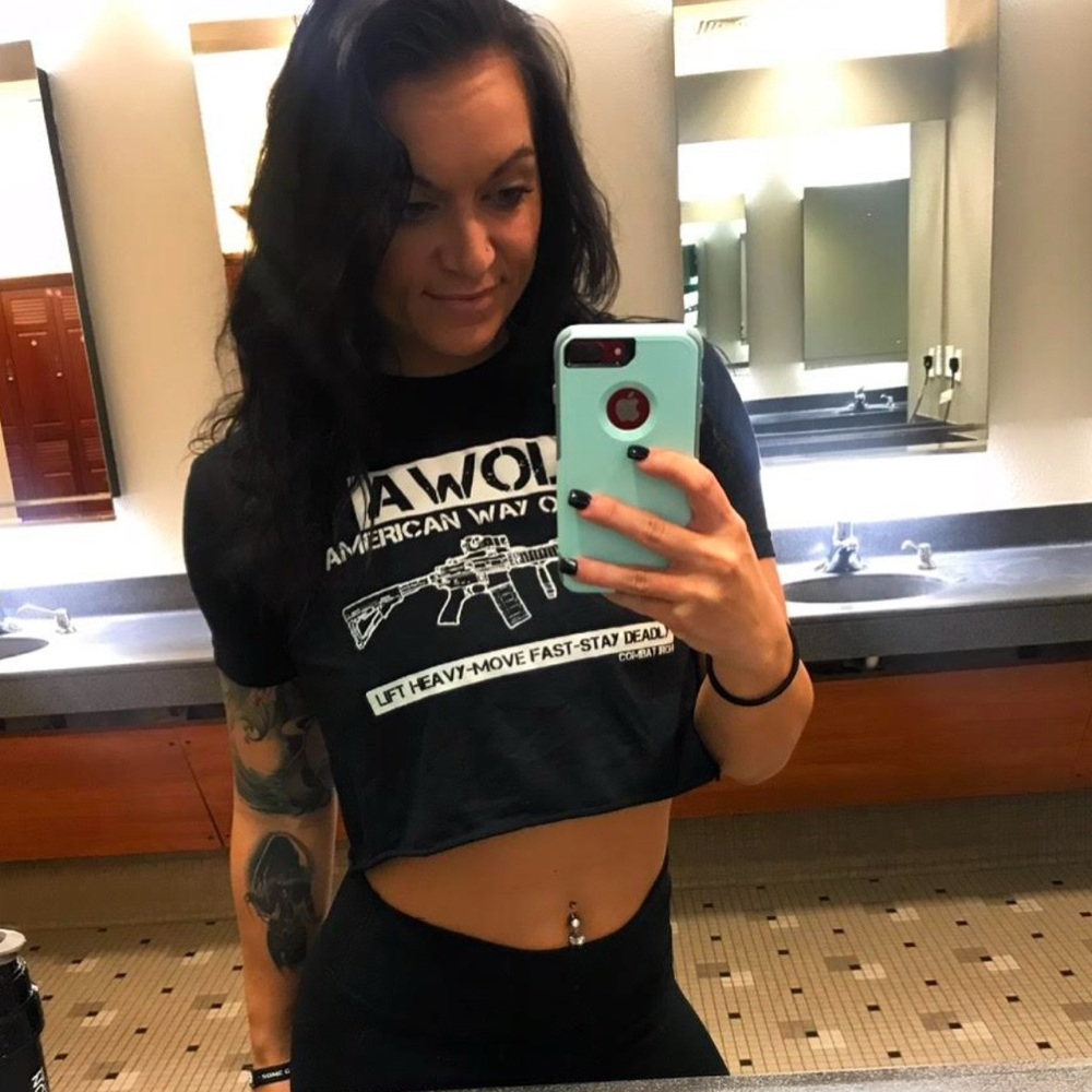 Black Graphic Crop Top